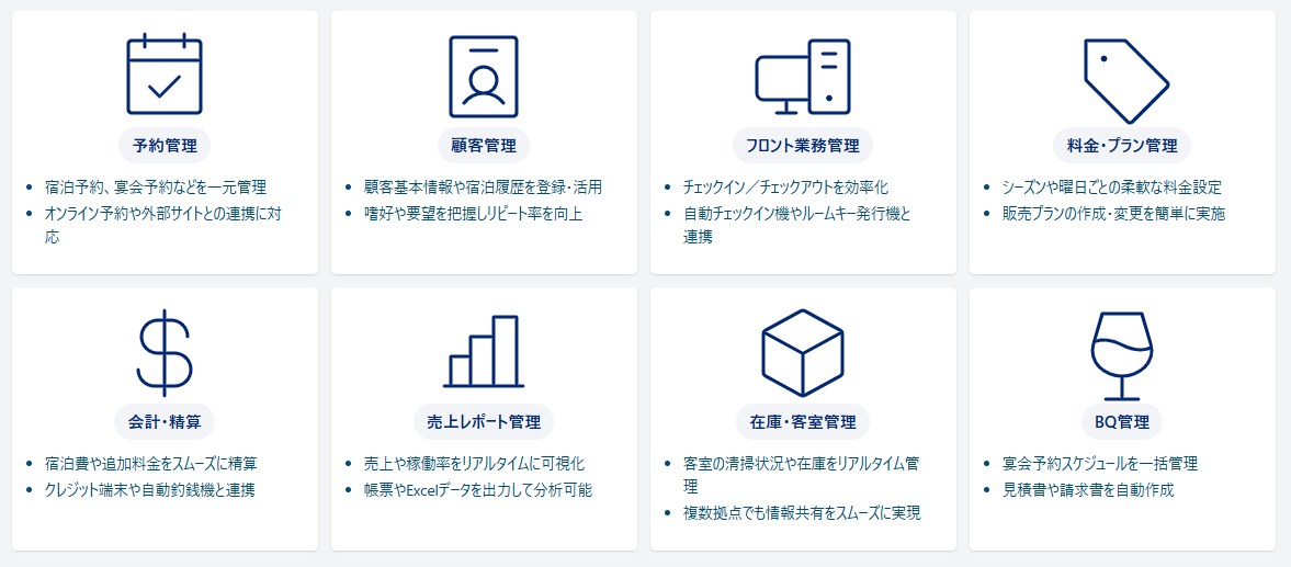 ホテル管理システム/PMS【Core Cast】紹介画像の3枚目